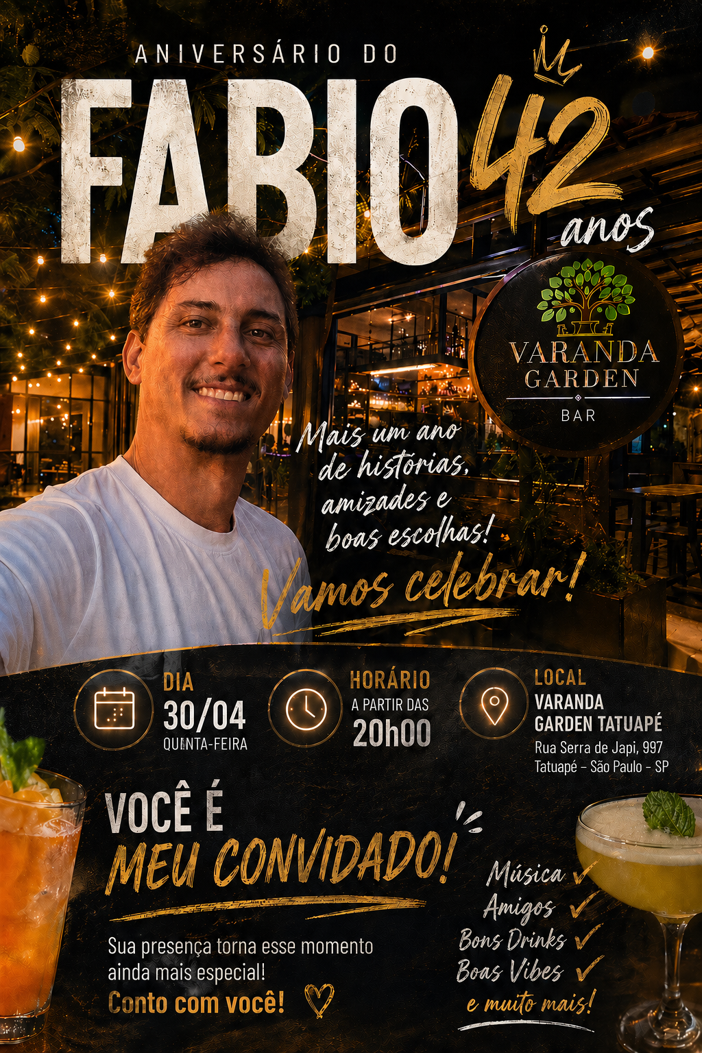 Aniversário do Fabio 42 anos – Varanda Garden Tatuapé